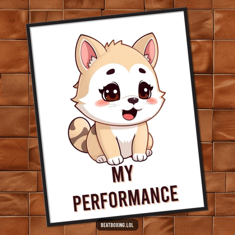 Funny Animal Digital Art Print: An adorable character in focused concentration, mid-vocalization, perfect for instant artistic decor.