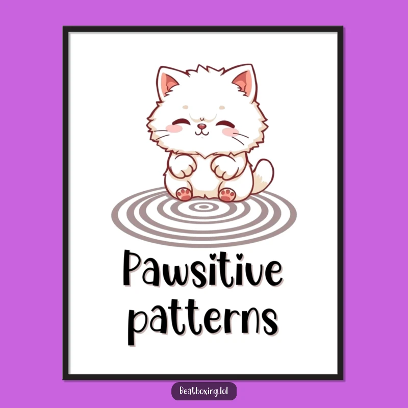 Funny Cat Paws Pattern Digital Art Cute Wall Decor Gift
