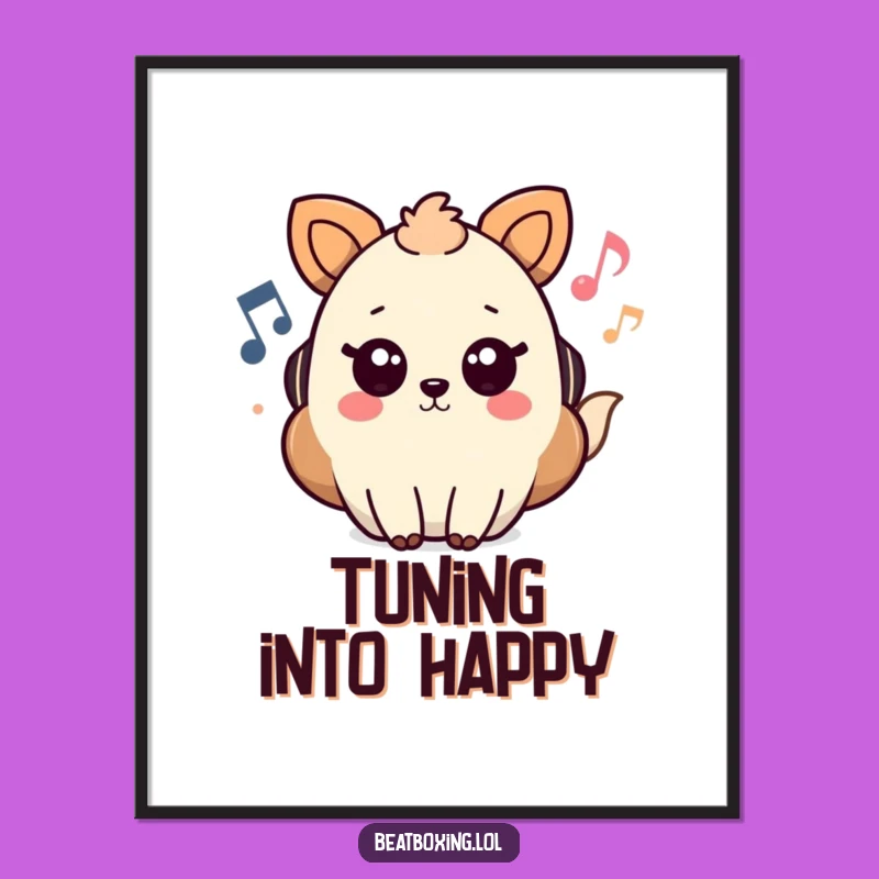 Funny Animal Music Digital Art - Vibrant Sound Waves, Instant Download Gift