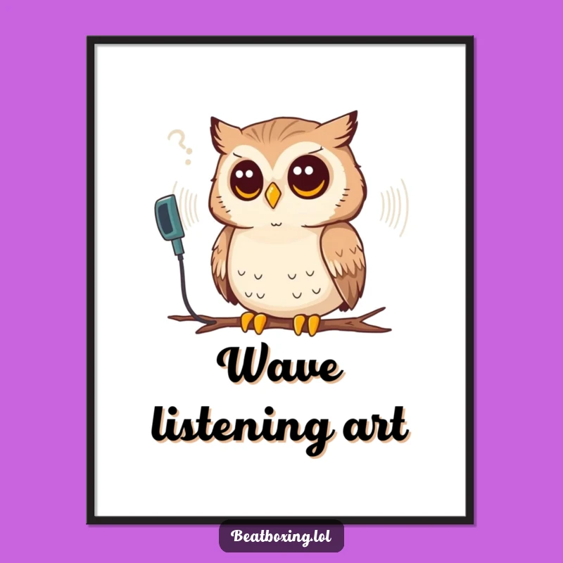 Funny Owl Sound Wave Digital Art - Instant Wise Decor for Your Space