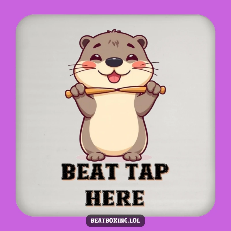 Funny Otter Drumsticks Coasters - Protect Surfaces with Playful Rhythm