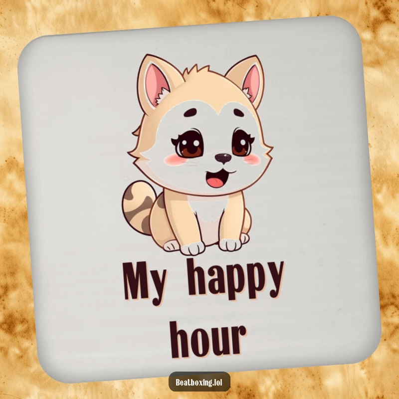 Funny Animal Coasters: Adorable characters showing intense focus while vocalizing, protecting surfaces with charm and humor.