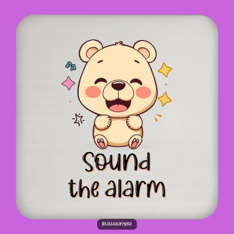 Funny Bear Vocalist Coaster: Sound Protection, Stylish Gift