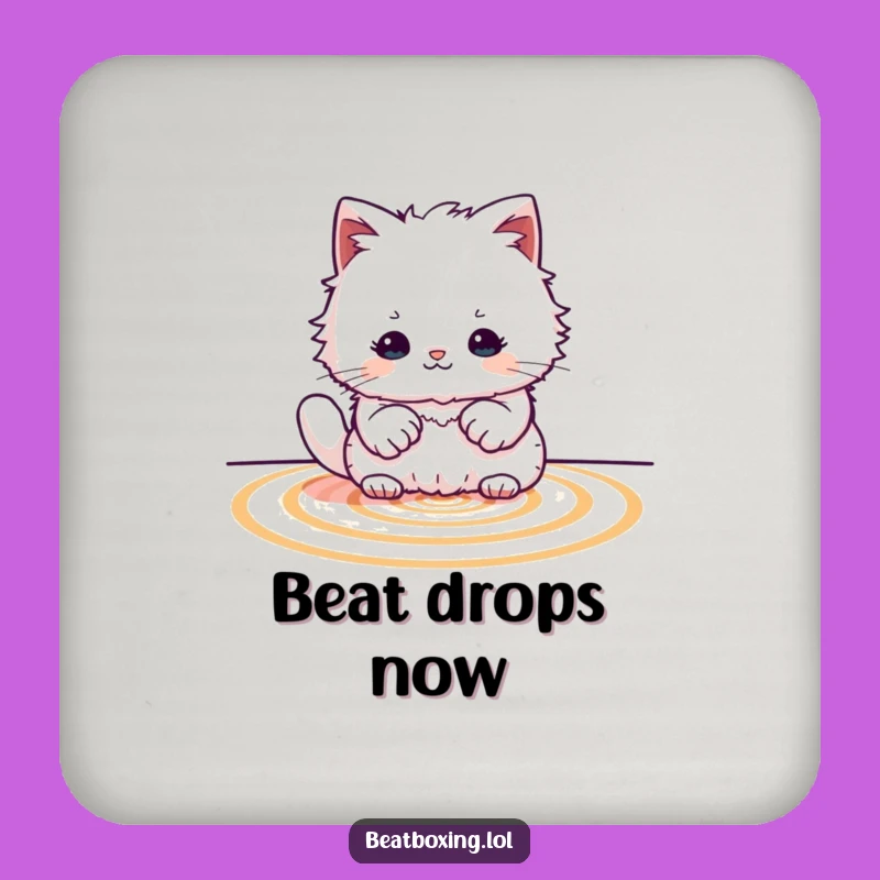 Funny Cat Drummer Coaster: Rhythmic Protection, Stylish Gift