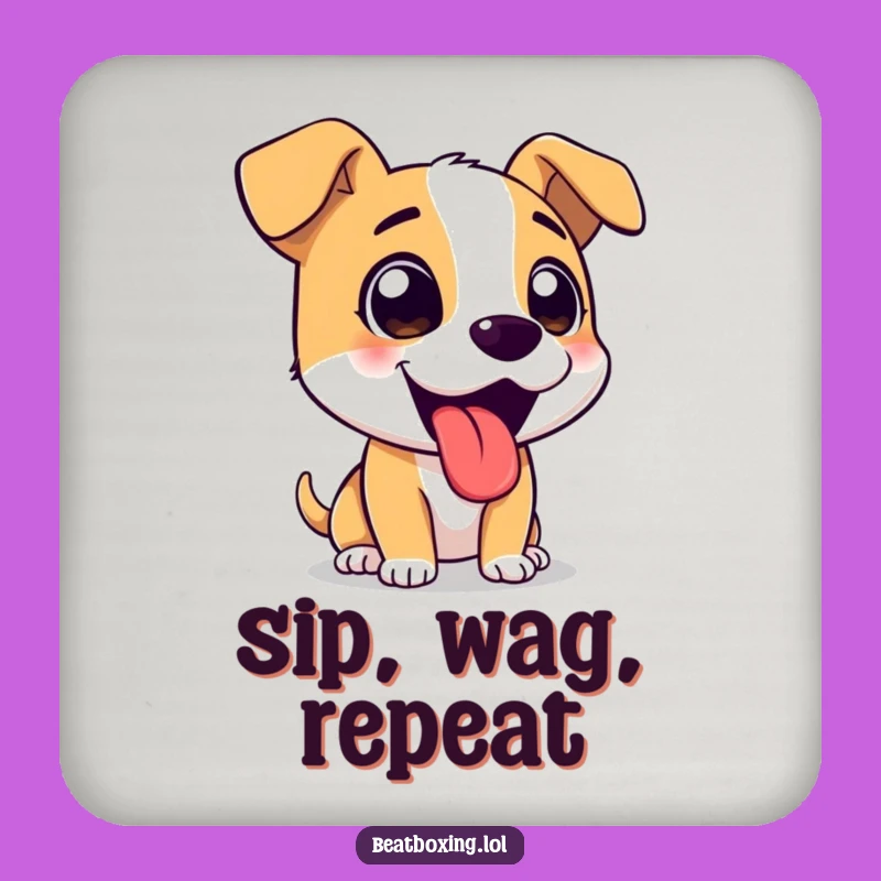 Funny Coaster: Excited Barking Dog - Protect Surfaces with Canine Charm!