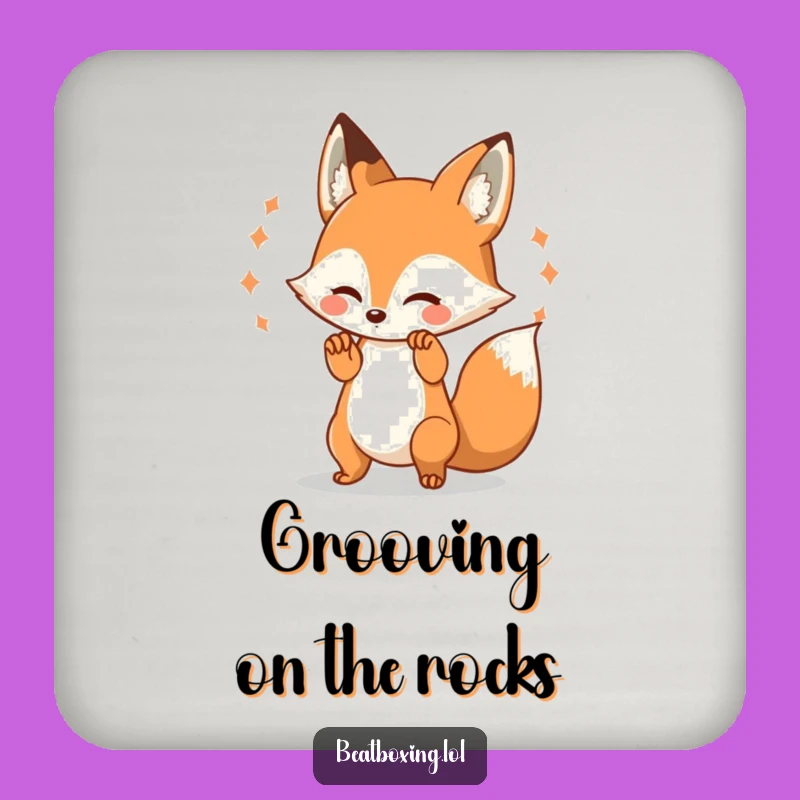 Funny Fox Paw Beat Coaster: Protect Surfaces with this Playful Rhythm Design, a Chic Funny Gift!