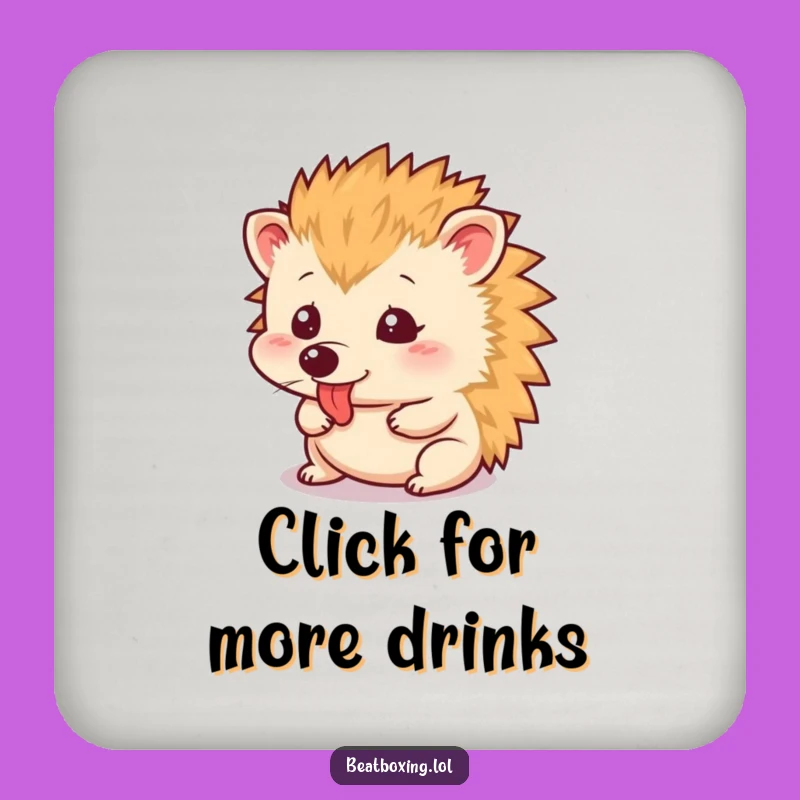 Funny Hedgehog Tongue Click Coaster: Protect Surfaces with Animal Humor