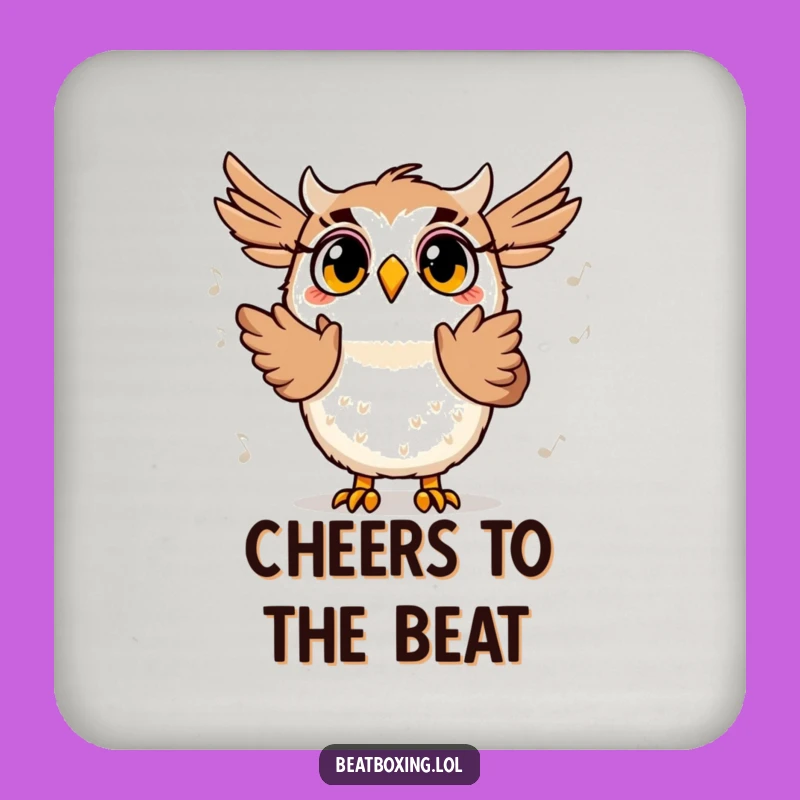 Funny Owl Beat Coaster: Musical Decor, Perfect Humorous Gift for Table Protection