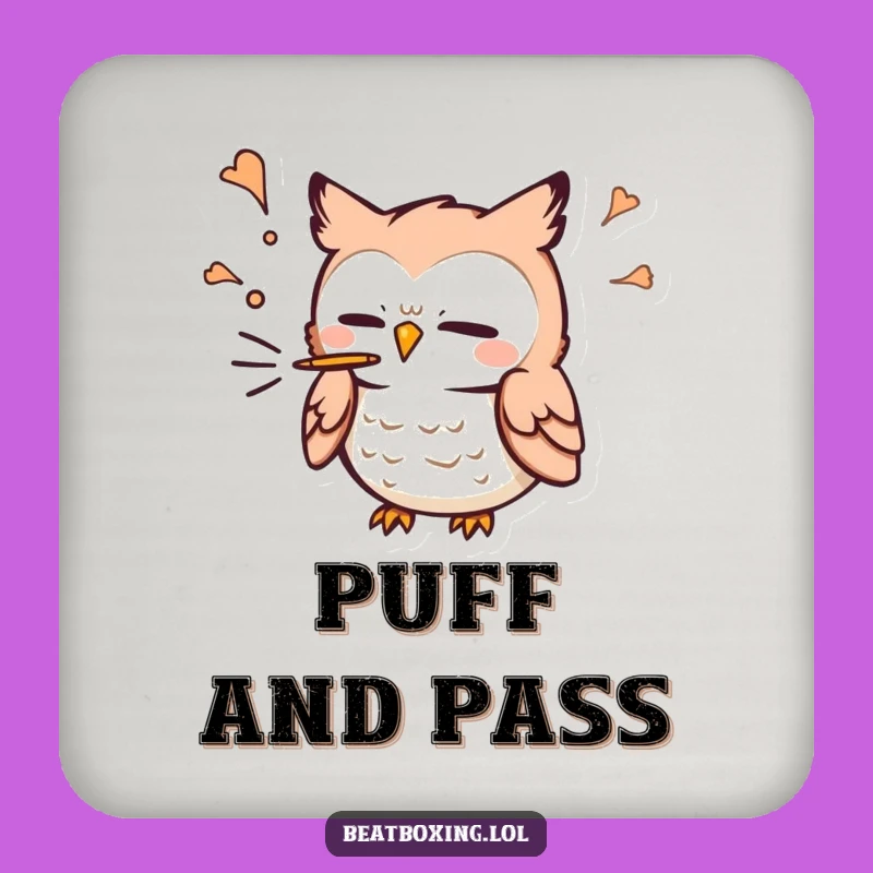 Funny Owl 'P' Sound Coaster Set: Protect Surfaces with Humor, Perfect Funny Gift