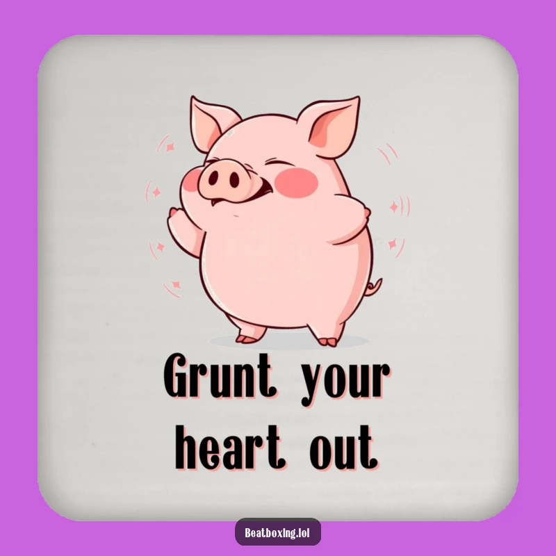 Funny Plump Pig Grunting Coasters: Protect Surfaces with Deep Bass