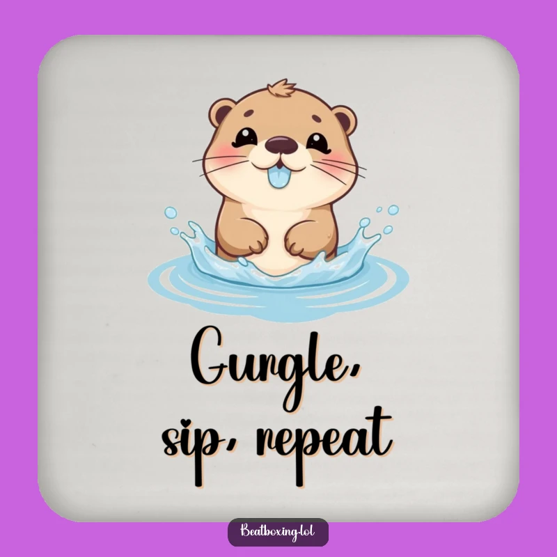 Funny Otter Splash Coaster: Protect Surfaces with Aquatic Humor