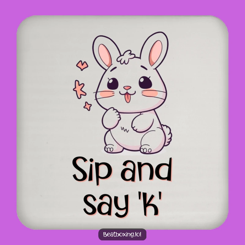 Funny Kawaii Bunny K-Sound Coaster - Cute Vocalizer Drink Protector Gift