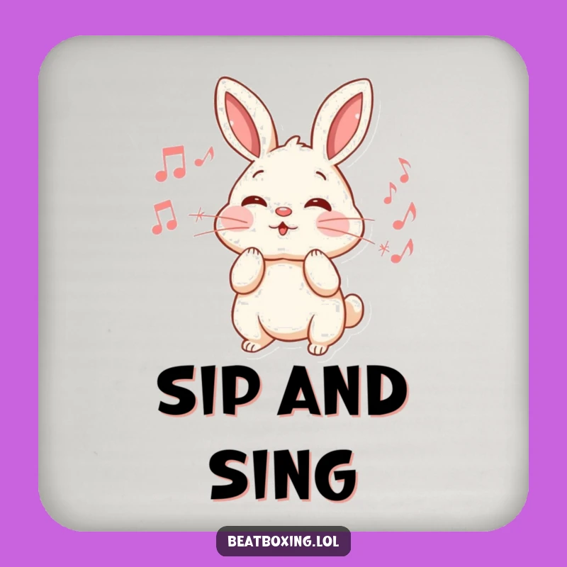 Funny Rabbit Music Coaster: Energetic Cheek Puffing Drink Protector Gift