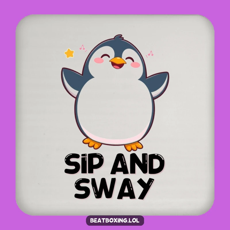 Funny Penguin Coaster: Joyful Rhythmic Protection, Humorous Table Gift