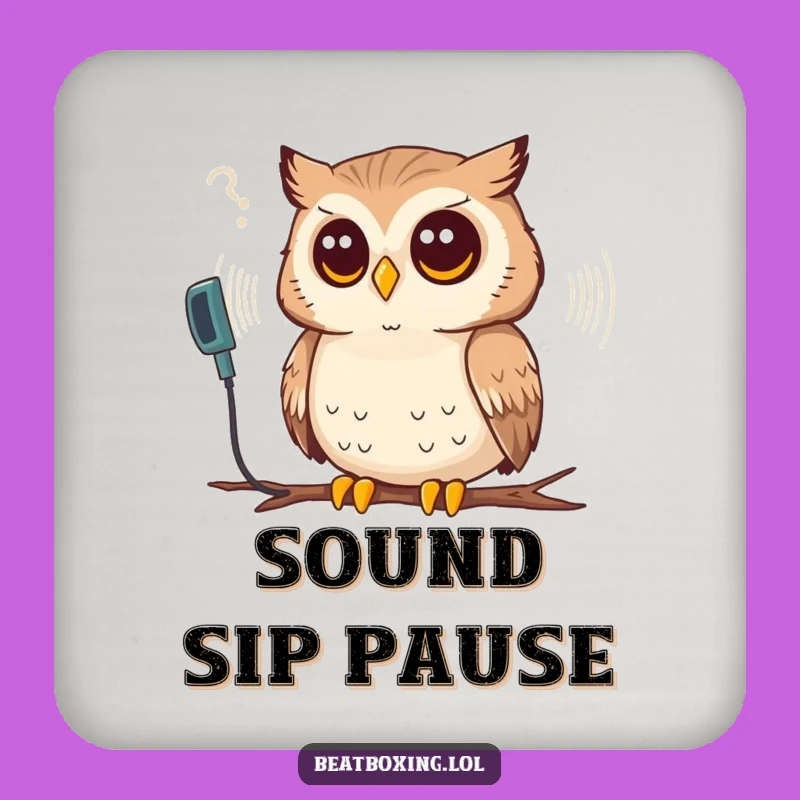 Funny Owl Sound Wave Coasters - Protect Surfaces with Wise Style