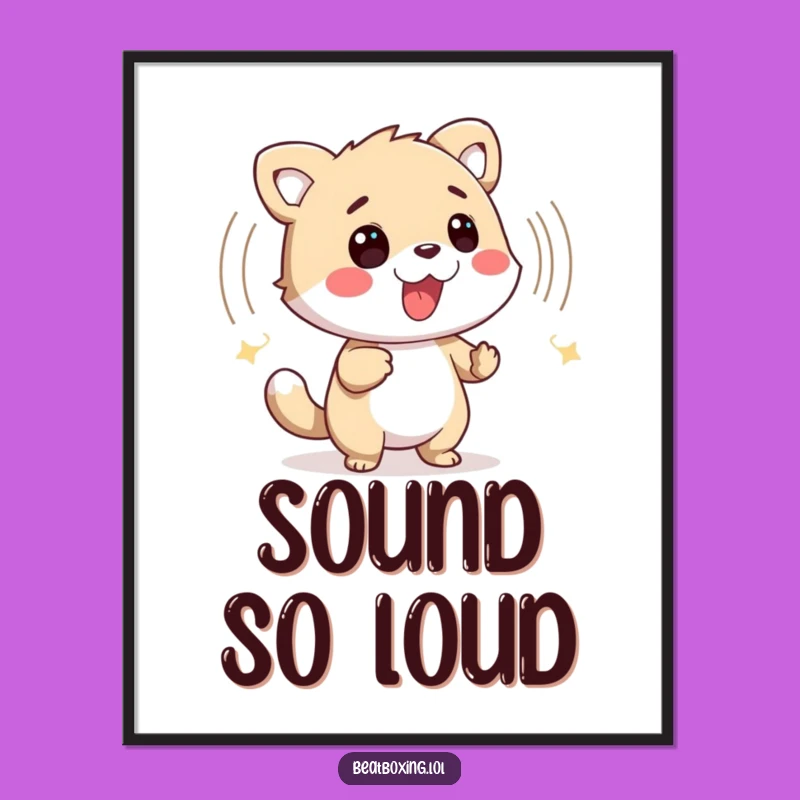 Funny Animal Beat Poster - Striking Percussive Sound Wave Art