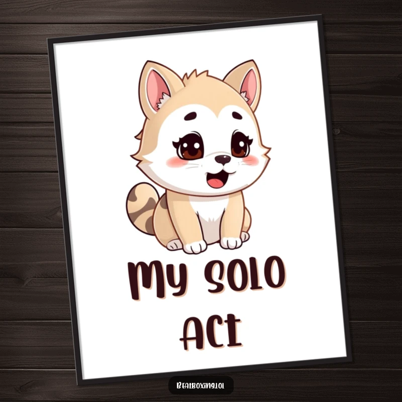 Funny Animal Poster: An adorable character showing intense focus while vocalizing, capturing a moment of powerful performance.