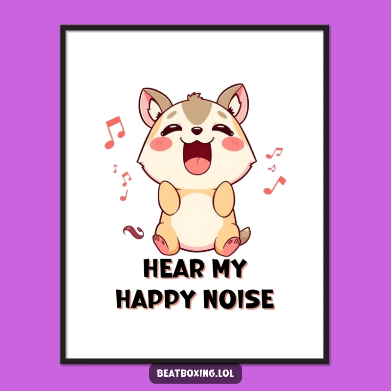 Funny Animal Sound Poster: Singing Character Art for a Hilarious Gift