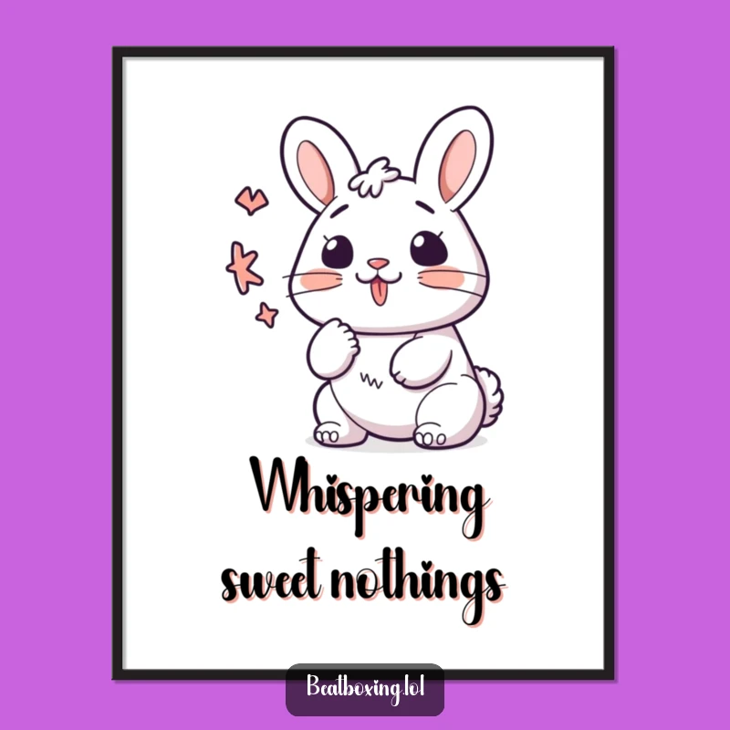 Funny Kawaii Bunny K-Sound Poster - Cute Vocalizer Wall Art Gift