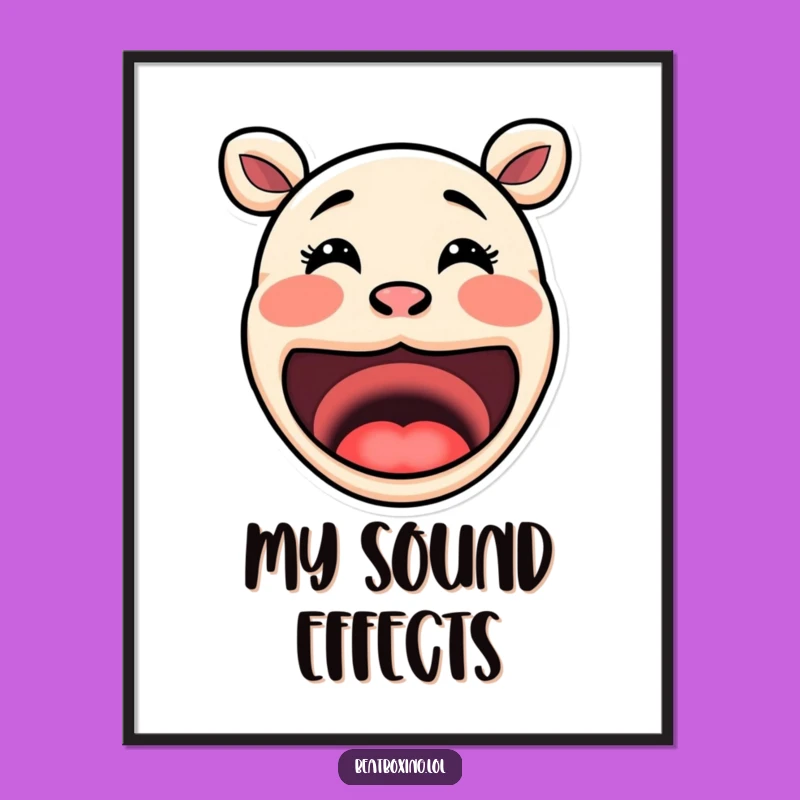 Funny Mouth Poster: Exaggerated Sounds, Adorable Art, Perfect Humorous Decor Gift!
