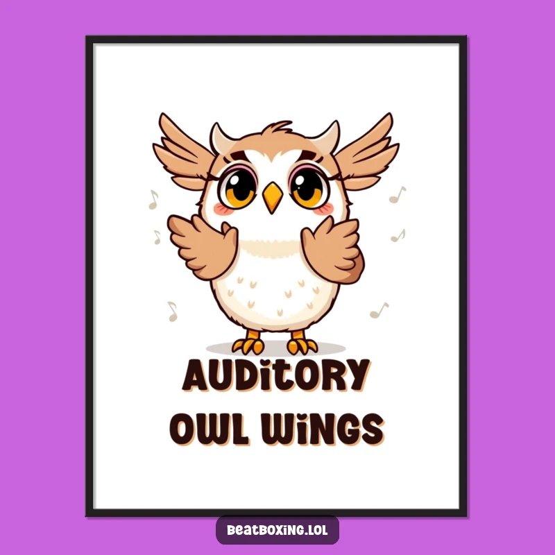 Funny Owl Beat Poster: Surprised Art, Perfect Humorous Gift for Music Rooms