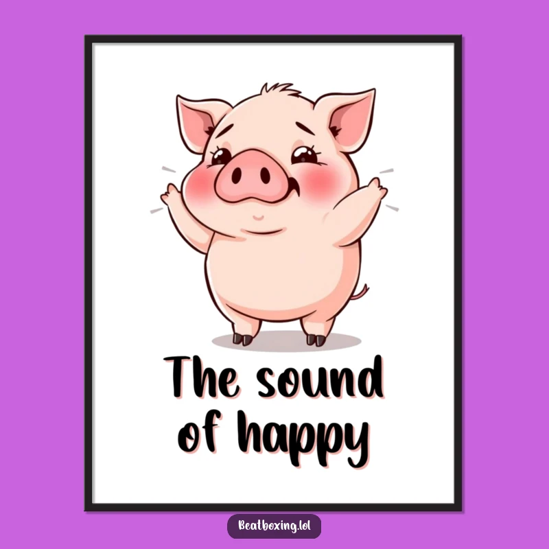 Funny Pig Bass Drop Poster: Decorate with Rhythmic Vibrations