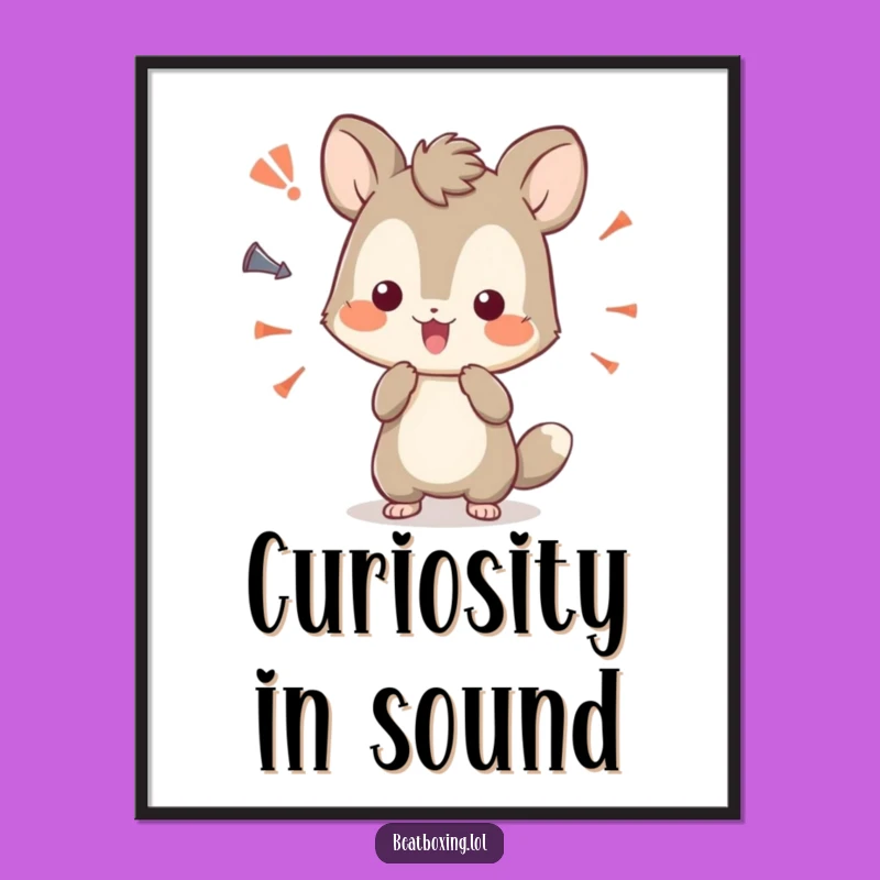 Funny Sound Explorer Animal Poster: Curious Character Experimenting with Effects