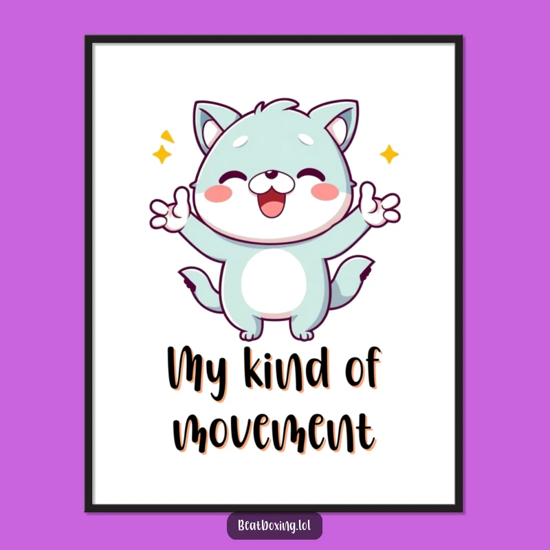 Funny Kawaii Animal Poster: Energetic Character, Hilarious Gestures, Vibrant Wall Art Gift!