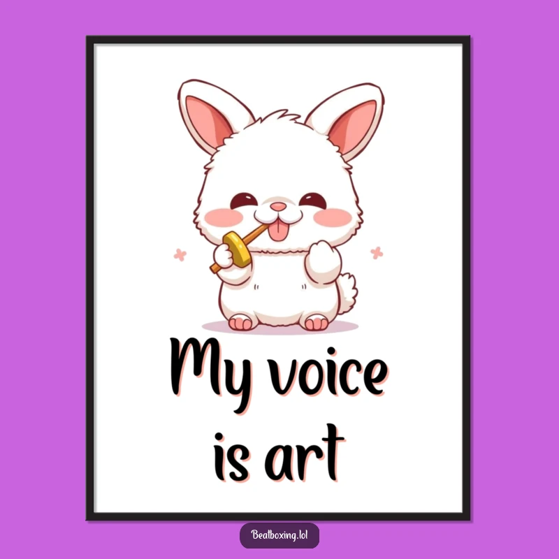 Funny Bunny Beatboxer Poster: Hang Up Some Sonic Smiles!