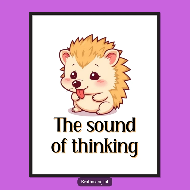 Funny Hedgehog Tongue Click Poster: Quirky Wall Art for Laugh Lovers