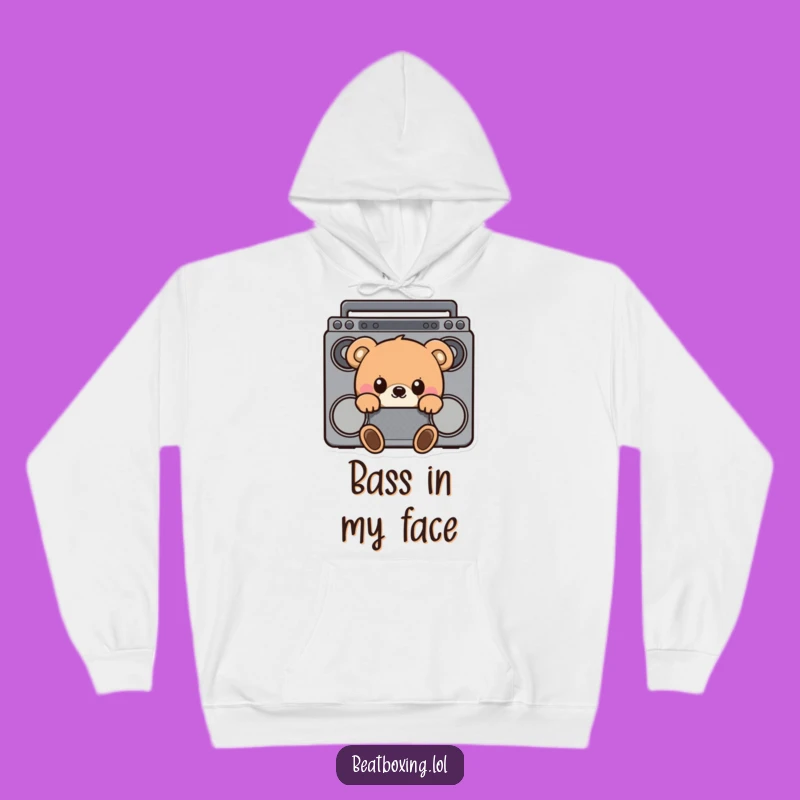 Funny Curious Bear Boombox Hoodie - Cozy & Hilarious Music Lover Apparel