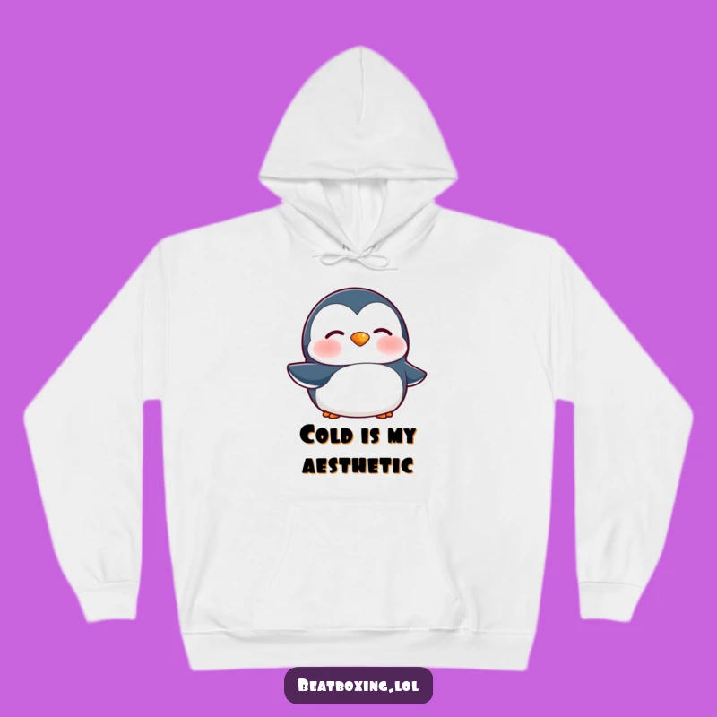 Funny Penguin 'Brrr' Sound Hoodie: Cozy Top, Ultimate Funny Gift for Winter