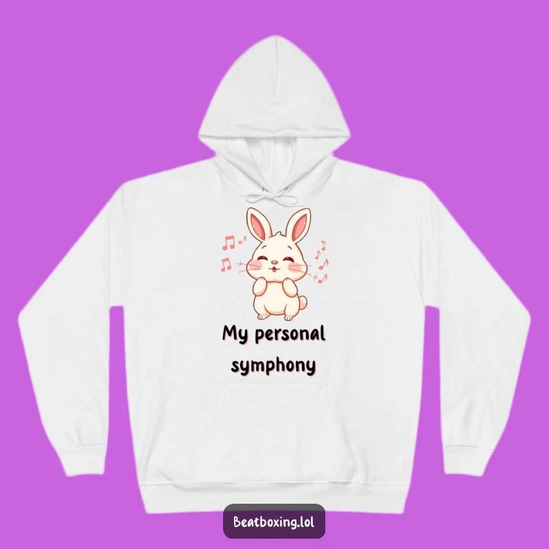 Funny Rabbit Music Hoodie: Cozy Cheek Puffing Humor Gift Apparel