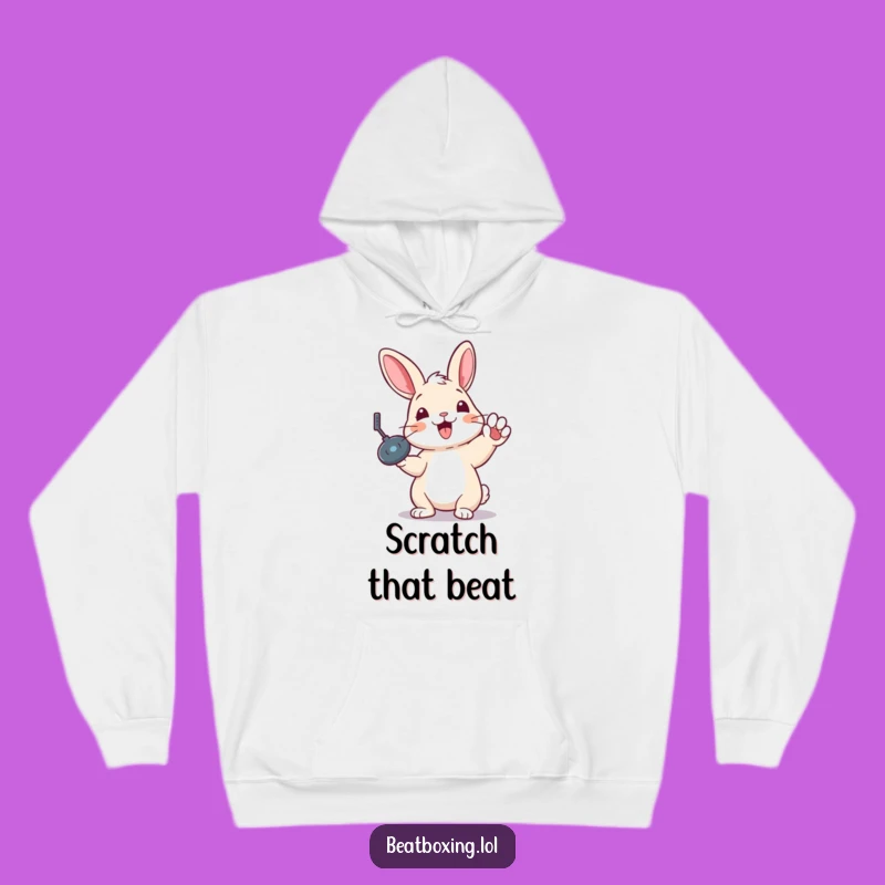 Funny Rabbit Record Scratch Hoodie - Cozy DJ Wear for Music Lovers