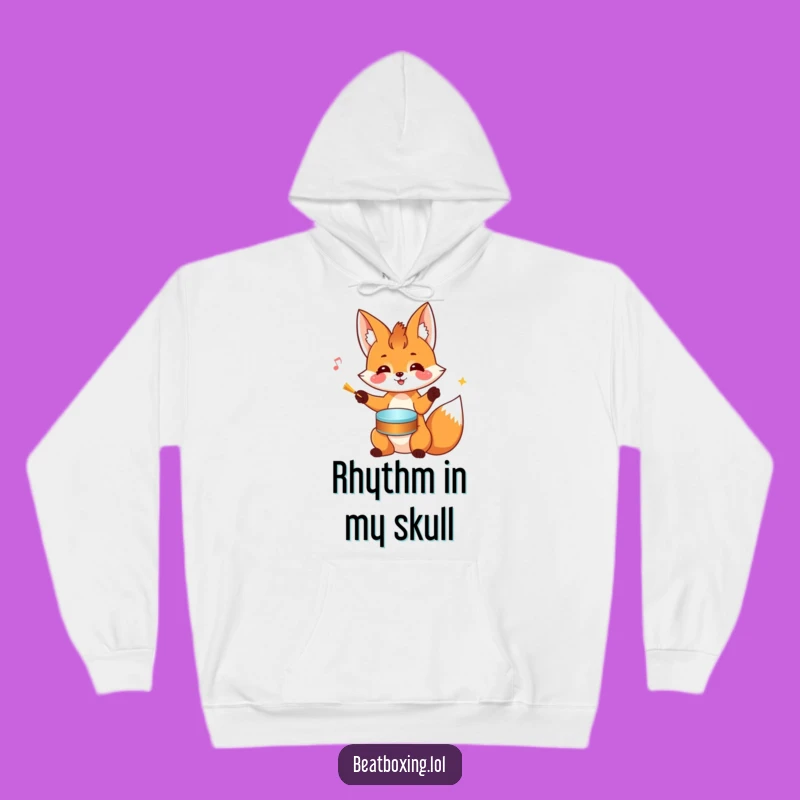 Funny Fox Drumming Hoodie: Cozy Head Rhythms Humor Gift Apparel