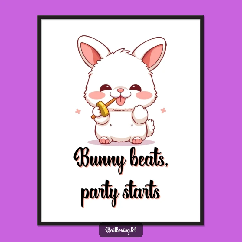 Free Printable Wall Art: Bunny Beatboxer - Fun, Musical Downloadable Decor