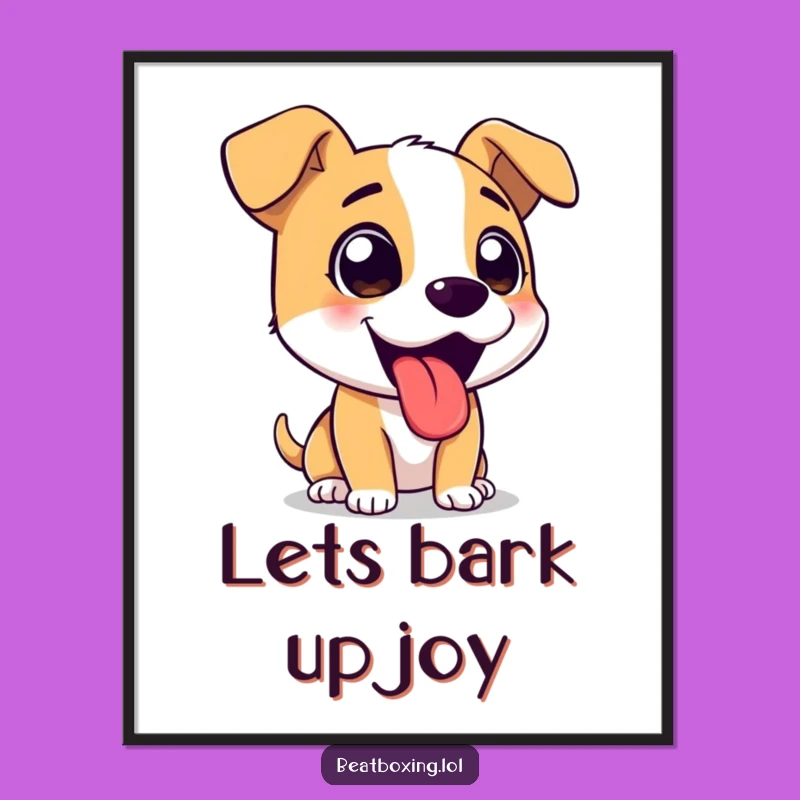 Free Printable Wall Art: Energetic Dog Howling - Fun Downloadable Decor