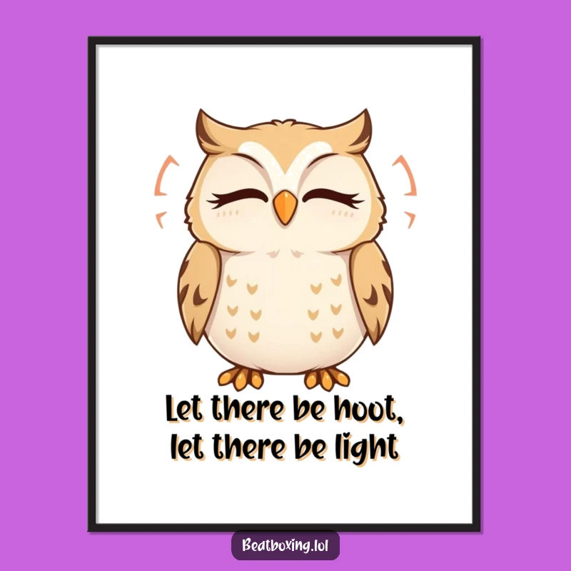 Free Printable Wall Art: Funny Humming Owl - Downloadable Art for Calm