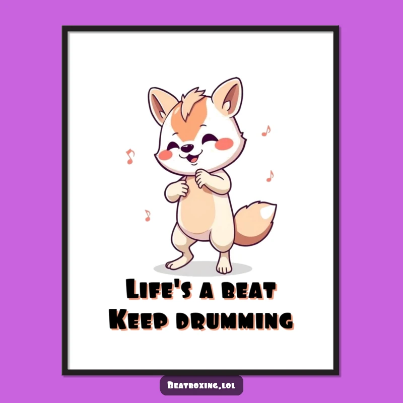 Funny Free Printable Wall Art: Drumming Animal Decor for Music Lovers