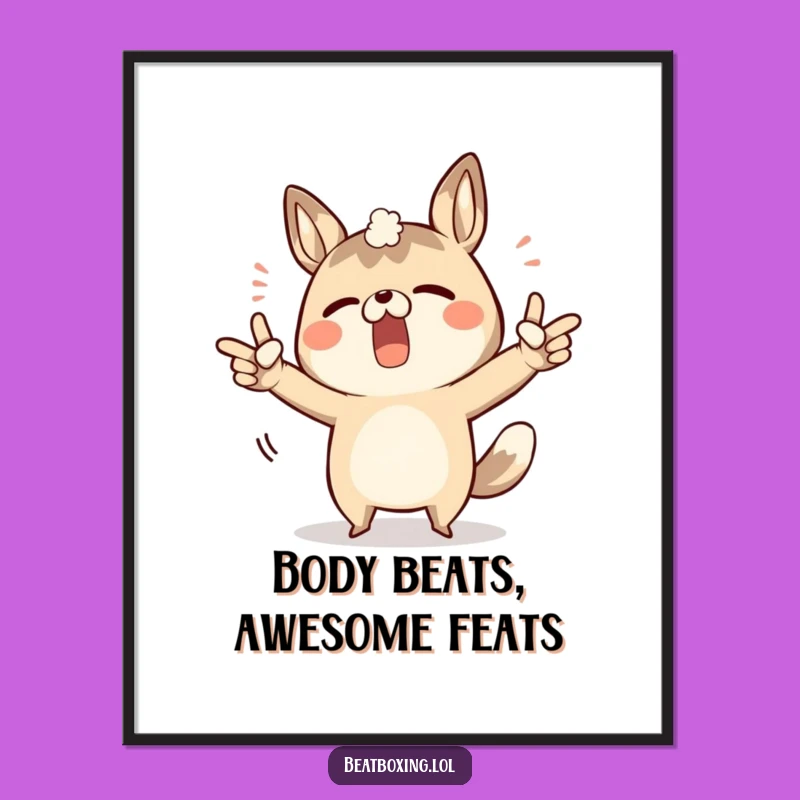 Funny Free Printable Wall Art: Energetic Sound-Making Animal, Humorous Downloadable Decor