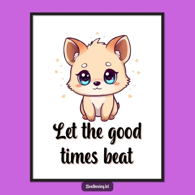 Funny Free Printable Wall Art: Tiny Animal's Beat of Joy, Downloadable Music Decor