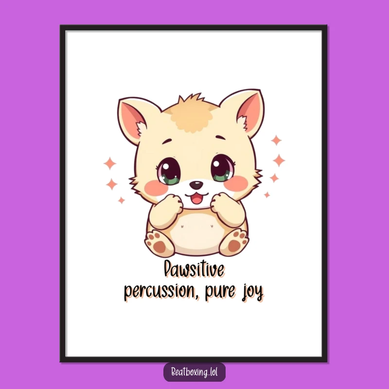 Funny Free Printable Wall Art: Wide-Eyed Percussion Animal - Quirky Downloadable Decor