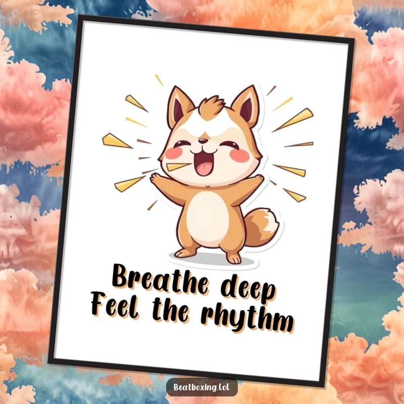 Funny Free Printable Wall Art of an animal powerfully blowing air, creating a visually dynamic and rhythmic effect.