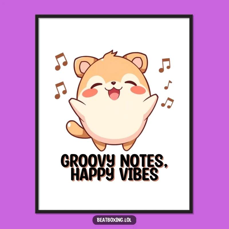 Funny Free Printable Wall Art: Round Animal Singer, Humorous Downloadable Decor for Music Fans