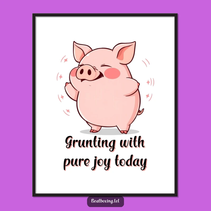 Free Printable Pig Wall Art: Rhythmic Grunt Downloadable Decor