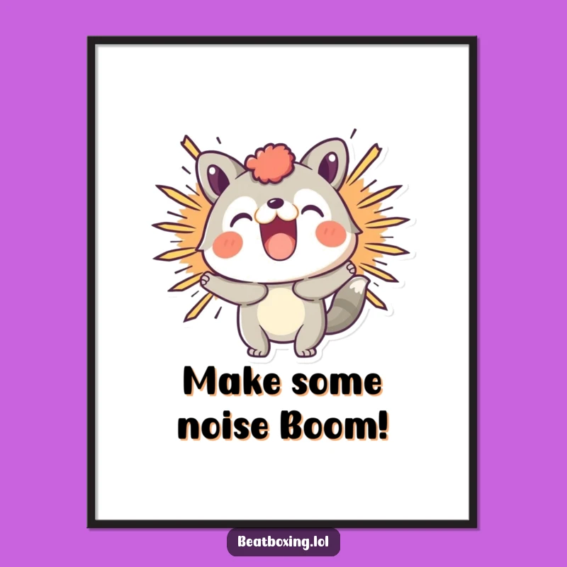 Funny Free Printable Wall Art: Animal Boom Sound Downloadable Art Decor