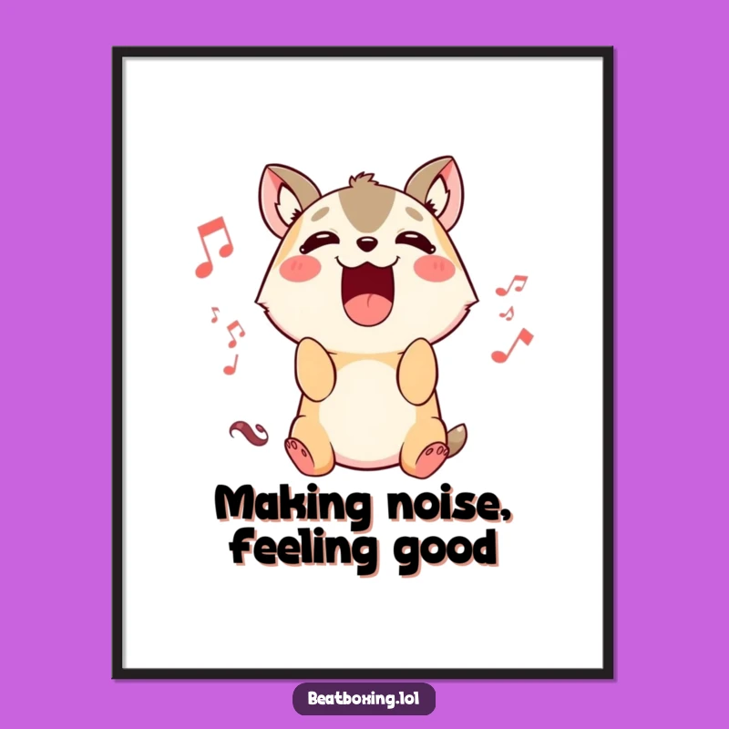 Funny Free Printable Wall Art: Musical Animal Character, Downloadable Rhythmic Decor