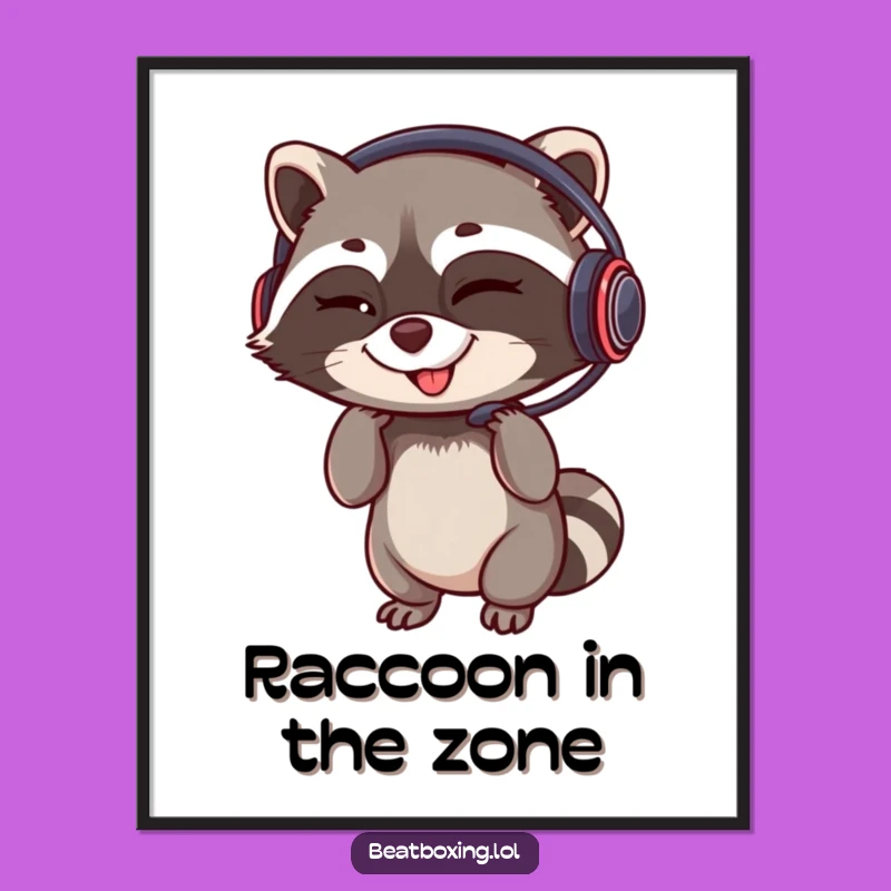 Free Printable Wall Art: Raccoon DJ - Funny Downloadable Decor
