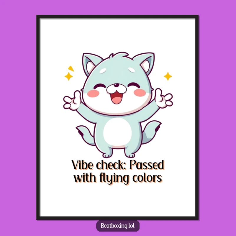 Funny Free Printable Wall Art: Energetic Kawaii Dancer, Downloadable Playful Decor