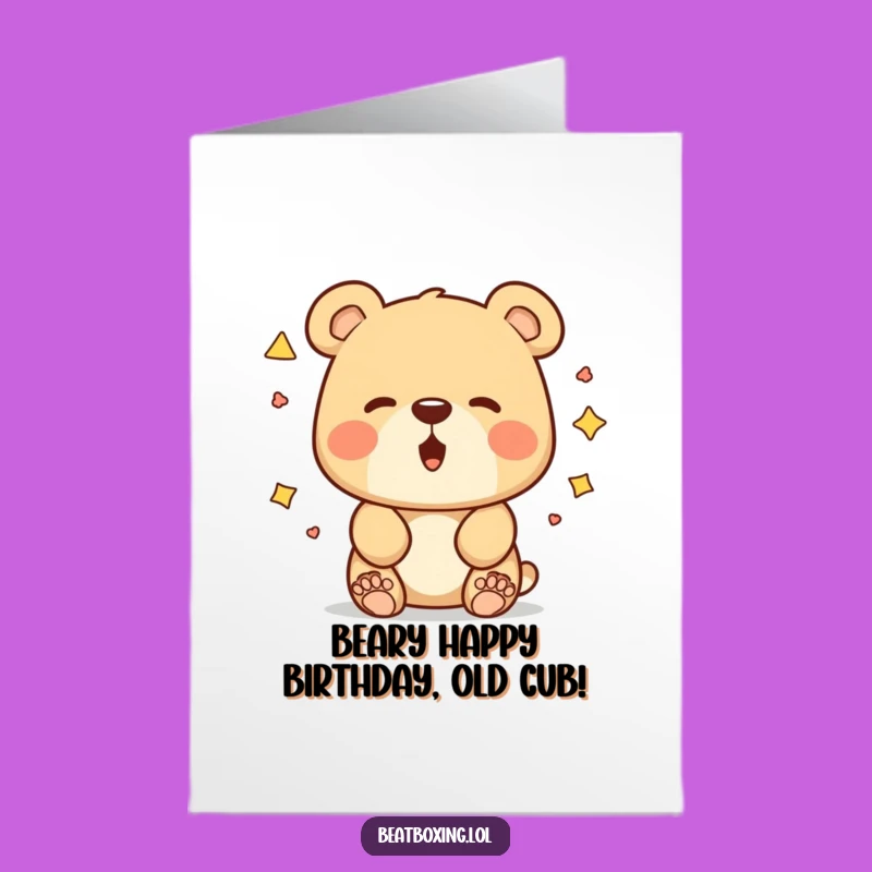 Free Printable Bear Birthday Card: Funny Sound Experiment Downloadable Gift